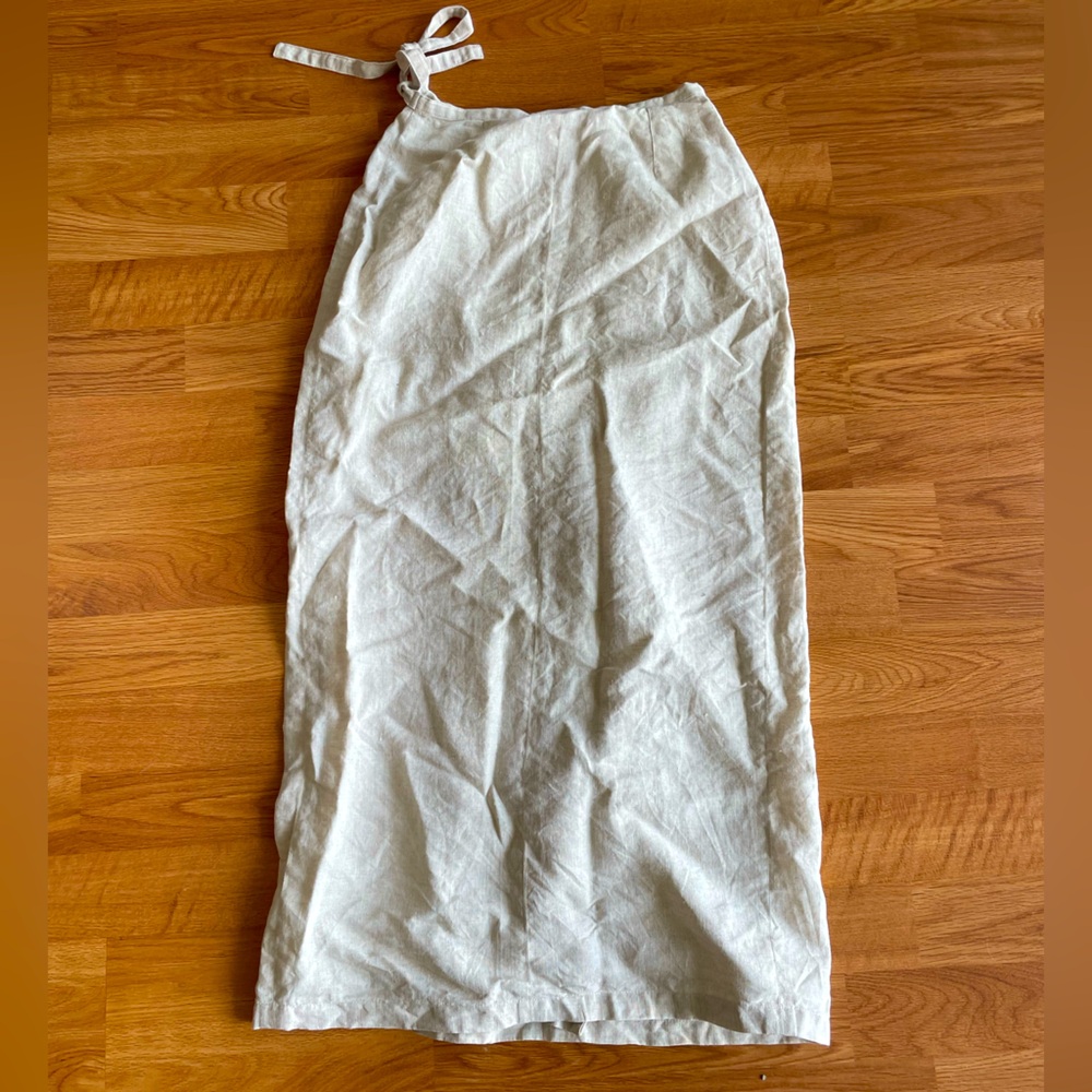 Linen Wrap Maxi Skirt Size Small